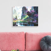 Abstract schilderij Premium Wrapped Canvas (Glans) Afdruk (Insitu (Woonkamer))