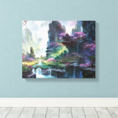 Abstract schilderij Premium Wrapped Canvas (Glans) Afdruk (Insitu (Houten vloer))