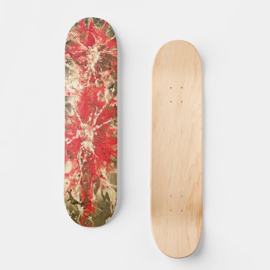 Abstract schilderij | rode splattergrunge skateboard (Voorkant)
