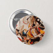 Abstract schilderij ronde button 5,7 cm (Voorkant /achterkant)