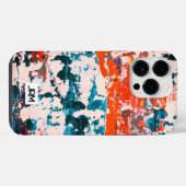 Abstract Schilderij Rood Blauw Wit Monogram Funk iPhone Hoesje (Achterkant horizontaal)