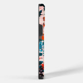 Abstract Schilderij Rood Blauw Wit Monogram Funk iPhone Hoesje (Rechterkant)