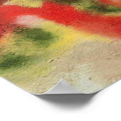 Abstract schilderij rood oranje geel textuur poster (Hoek)