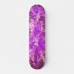 Abstract schilderij roze splattergrunge persoonlijk skateboard