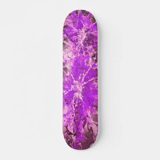 Abstract schilderij | roze splattergrunge persoonlijk skateboard (Voorkant)
