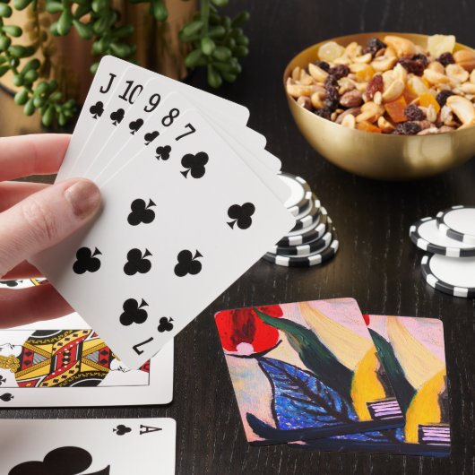 Abstract schilderij speelkaarten (Insitu)