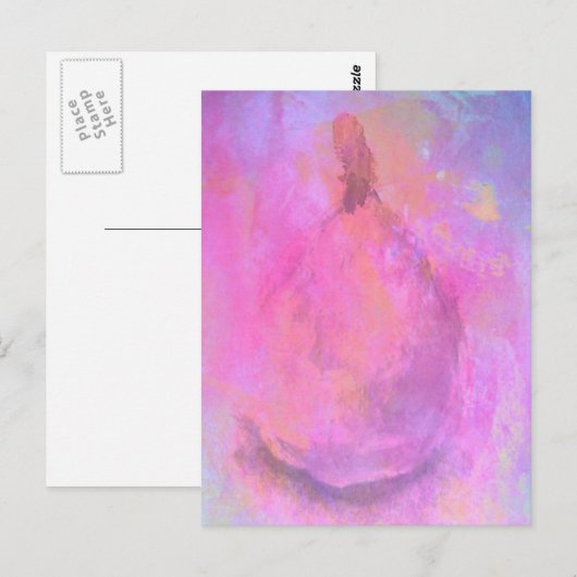 Abstract schilderij Stilleven Roze peer Briefkaart (Voorkant / Achterkant)