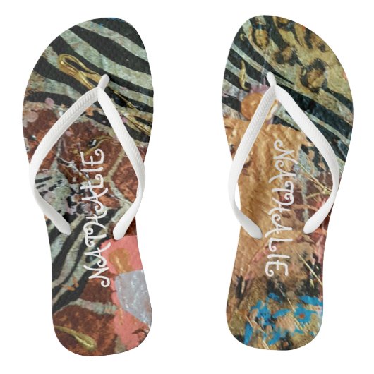 Abstract schilderij van Afrikaanse Gold Teenslippers (Voetbed)