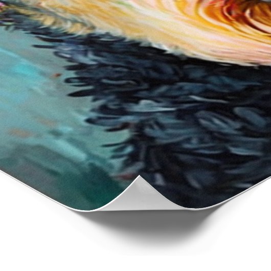 Abstract schilderij van Airedale Terrier Poster (Hoek)