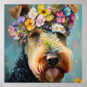 Abstract schilderij van Airedale Terrier Poster (Voorkant)