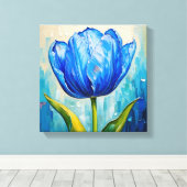 Abstract schilderij van de tulp canvas afdruk (Insitu (Houten vloer))
