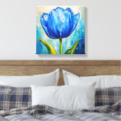 Abstract schilderij van de tulp canvas afdruk (Insitu (Slaapkamer))