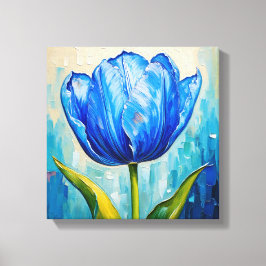 Abstract schilderij van de tulp canvas afdruk