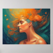 Abstract schilderij van een vrouw poster (Voorkant)