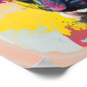 Abstract schilderij van floral French Bulldog Poster (Hoek)