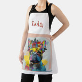 Abstract schilderij van floral French Bulldog Schort (Insitu)