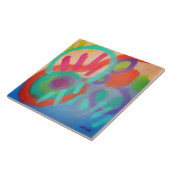 Abstract Schilderij van Geluk in Acrylverf Tegeltje (Zijkant)