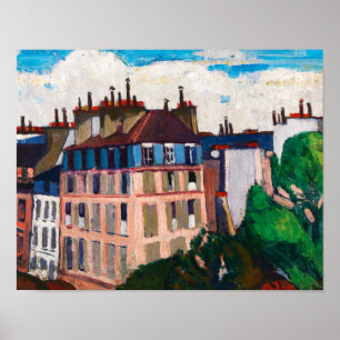 Abstract Schilderij van het Oude Stadspanorama van Poster