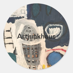 Abstract schilderij van Jeff Hankamer Artjunkhaus  Ronde Sticker