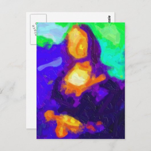 Abstract schilderij van Mona Lisa Briefkaart (Voorkant / Achterkant)