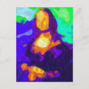 Abstract schilderij van Mona Lisa Briefkaart