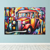 Abstract schilderij van reizigersverlichting van T Canvas Afdruk (Insitu (Houten vloer))