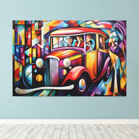 Abstract schilderij van reizigersverlichting van T Canvas Afdruk (Insitu (Houten vloer))