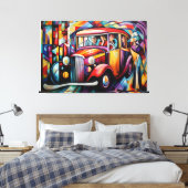 Abstract schilderij van reizigersverlichting van T Canvas Afdruk (Insitu (Slaapkamer))