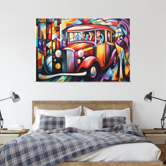 Abstract schilderij van reizigersverlichting van T Canvas Afdruk (Insitu (Slaapkamer))