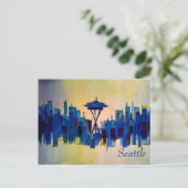 Abstract schilderij van Seattle Washington Briefkaart (Staand voorkant)
