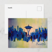 Abstract schilderij van Seattle Washington Briefkaart (Voorkant / Achterkant)