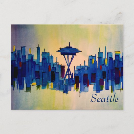Abstract schilderij van Seattle Washington Briefkaart (Voorkant)