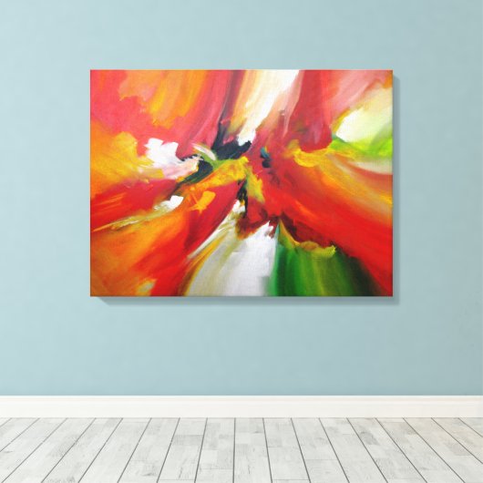 Abstract schilderij van Serdar Hizli Canvas Afdruk (Insitu (Houten vloer))