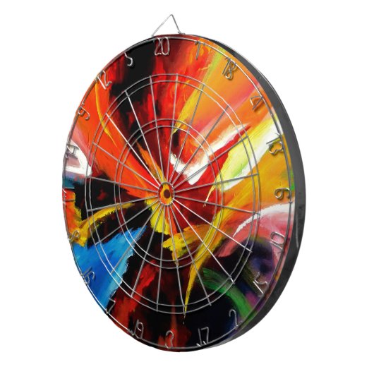 Abstract schilderij van Serdar Hizli Dartbord (Voorkant Rechts)