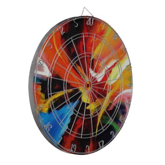 Abstract schilderij van Serdar Hizli Dartbord (Voorkant Links)
