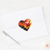 Abstract schilderij van Serdar Hizli Hart Sticker (Envelop)