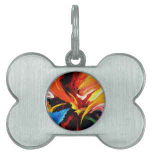 Abstract schilderij van Serdar Hizli Huisdieren Naamplaatje