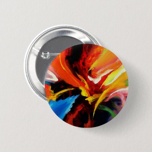 Abstract schilderij van Serdar Hizli Ronde Button 5,7 Cm (Voorkant /achterkant)