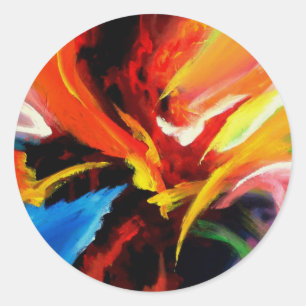 Abstract schilderij van Serdar Hizli Ronde Sticker