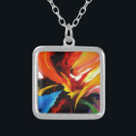 Abstract schilderij van Serdar Hizli Zilver Vergulden Ketting<br><div class="desc">Hedendaags Abstract schilderij van Serdar Hizli</div>