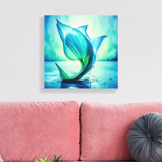 Abstract schilderij van tulp met waterverf canvas afdruk (Insitu (Woonkamer))