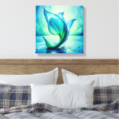 Abstract schilderij van tulp met waterverf canvas afdruk (Insitu (Slaapkamer))
