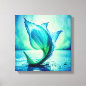 Abstract schilderij van tulp met waterverf canvas afdruk (Voorkant)