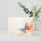 Abstract schilderij van vlinder briefkaart (Staand voorkant)