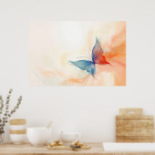 Abstract schilderij van vlinder poster (Keuken)