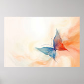 Abstract schilderij van vlinder poster (Voorkant)