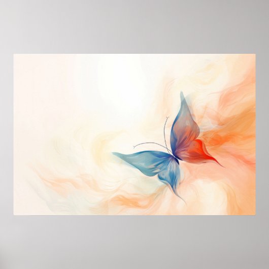 Abstract schilderij van vlinder poster (Voorkant)