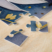 Abstract Schilderij van Vogels in Waterverf Legpuzzel (Zijkant)