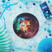 Abstract schilderij van Wolf Papieren Bordje (Feest)