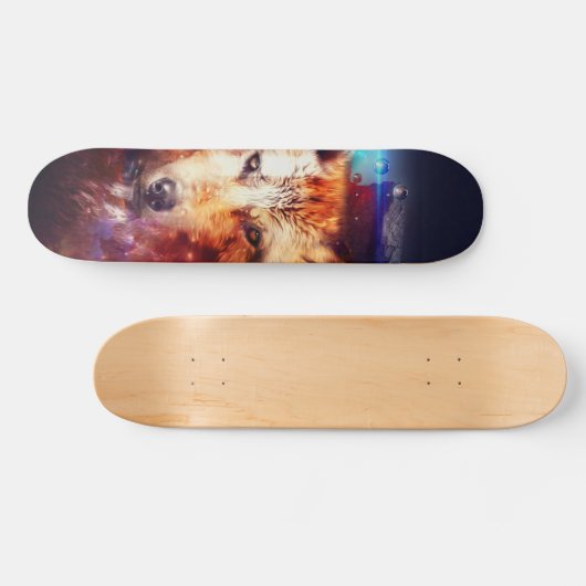 Abstract schilderij van Wolf Persoonlijk Skateboard (Horizontaal)